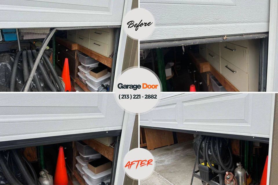 Before and after: garage door repair Grove Hill, AL